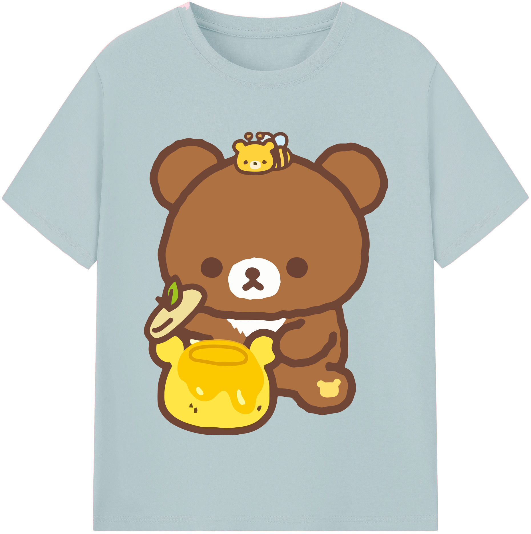 （画像用） リラックマ リラックマ キイロイトリ Rilakkuma Korilakkuma Kiiroitori 綿100％半袖Tシャツ（フロントプリント）